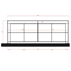 Garnero Arredamenti Credenze Moderne|Madie Moderne-Madia 210x81h cm 4 ante soggiorno moderna Halston Bianco Opaco