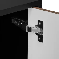 Garnero Arredamenti Credenze Moderne|Madie Moderne-Madia 102x118h cm 4 ante soggiorno noce nero Wild Noce - Nero opaco