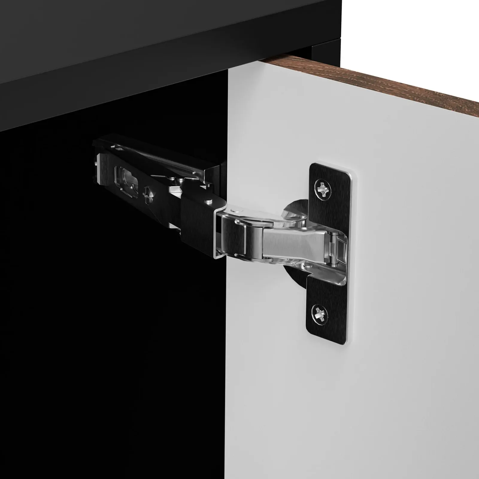 Garnero Arredamenti Credenze Moderne|Madie Moderne-Madia 102x118h cm 4 ante soggiorno noce nero Wild Noce - Nero opaco