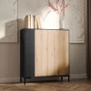 Garnero Arredamenti Credenze Moderne|Madie Moderne-Madia 100x129h cm 2 ante soggiorno rovere nero Duble