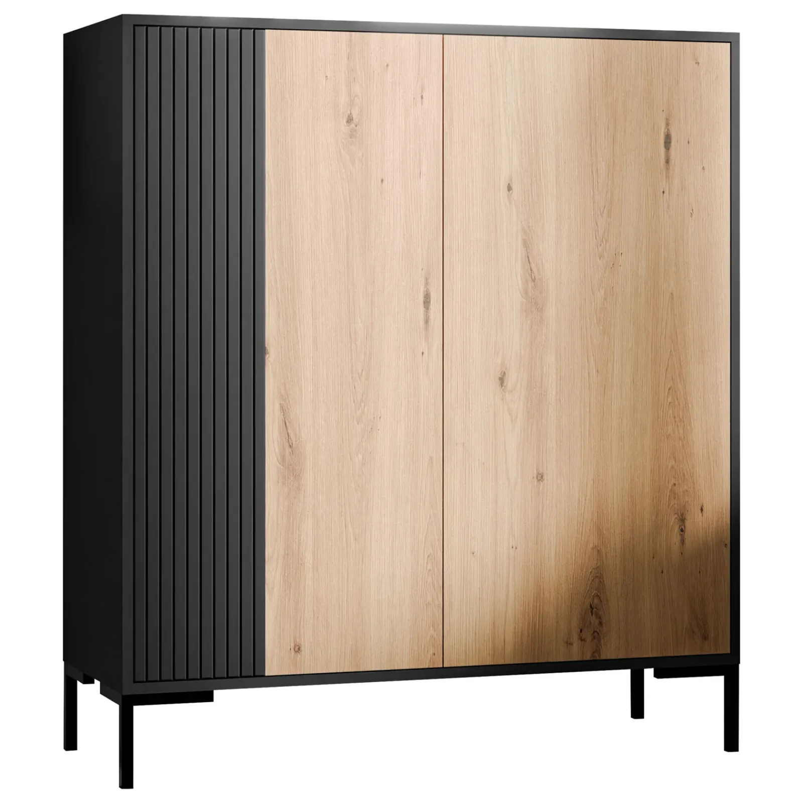 Garnero Arredamenti Credenze Moderne|Madie Moderne-Madia 100x129h cm 2 ante soggiorno rovere nero Duble