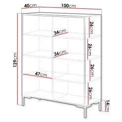 Garnero Arredamenti Credenze Moderne|Madie Moderne-Madia 100x129h cm 2 ante soggiorno rovere nero Duble