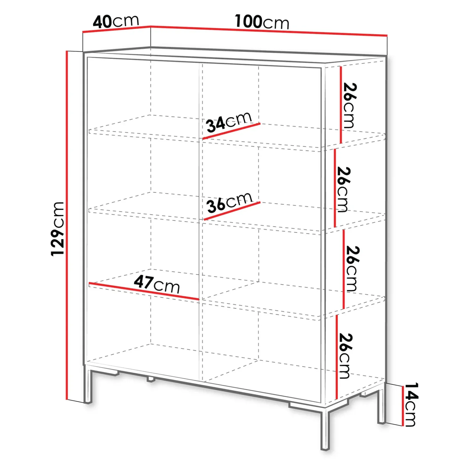 Garnero Arredamenti Credenze Moderne|Madie Moderne-Madia 100x129h cm 2 ante soggiorno rovere nero Duble