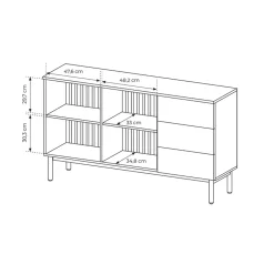 Garnero Arredamenti Madie Moderne|Madie Moderne-Madia 150x85h cm 2 ante vetrate 3 cassetti con led nero rovere Amel