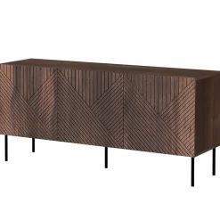 Garnero Arredamenti Credenze Moderne|Madie Moderne-Madia 150x70h cm 3 antenoce scuro con frontali serigrafati Savanna