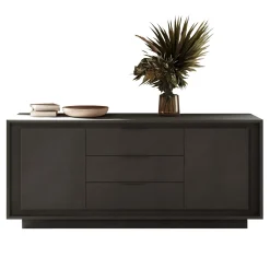 Garnero Arredamenti Credenze Moderne|Madie Moderne-Madia 180x80h cm 3 cassetti 2 ante moderna Deluxe Antracite