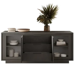 Garnero Arredamenti Credenze Moderne|Madie Moderne-Madia 180x80h cm 3 cassetti 2 ante moderna Deluxe Antracite