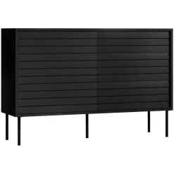 Garnero Arredamenti Credenze Moderne|Madie Moderne-Madia 120x81h cm 3 cassetti moderna nero Wild Nero Opaco