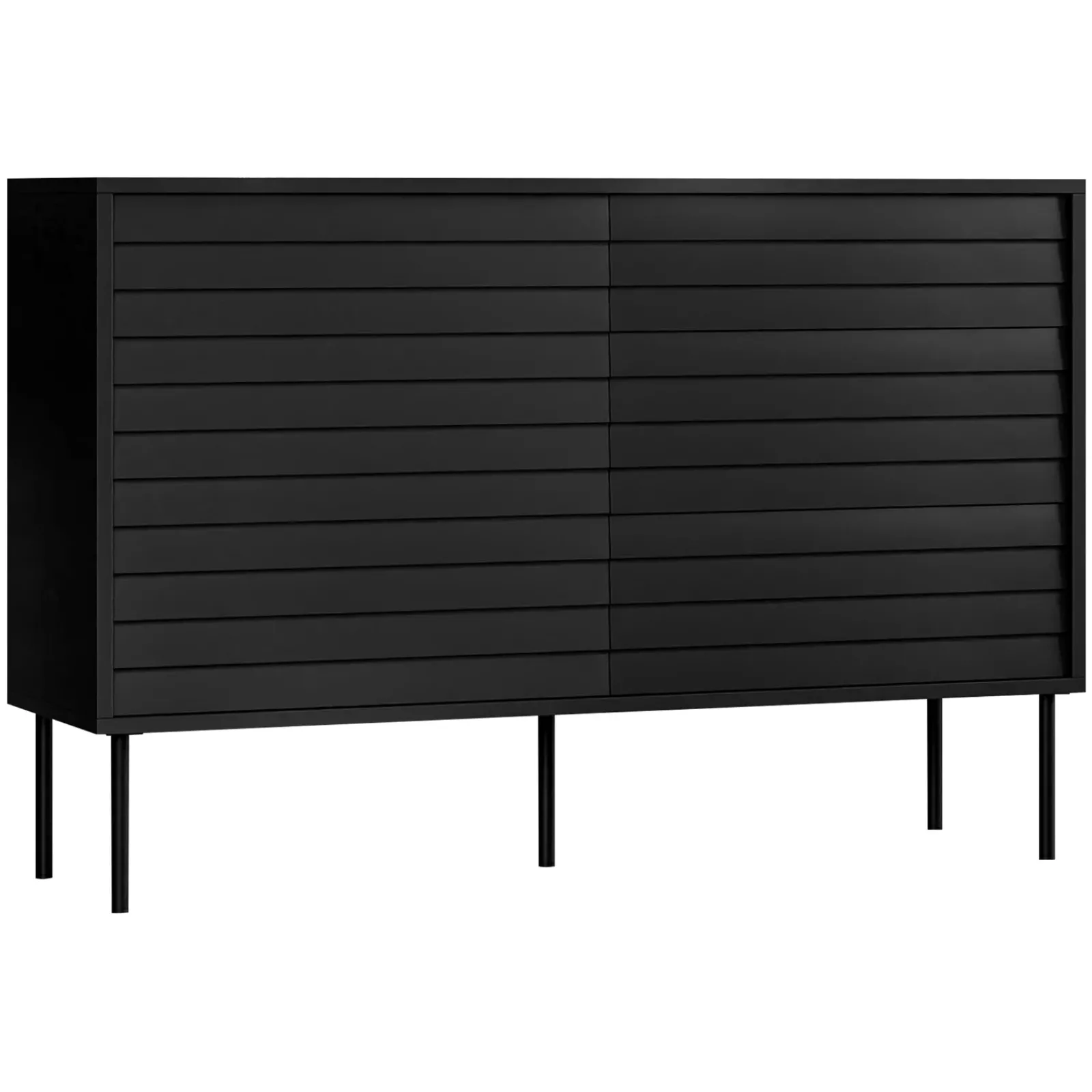 Garnero Arredamenti Credenze Moderne|Madie Moderne-Madia 120x81h cm 3 cassetti moderna nero Wild Nero Opaco