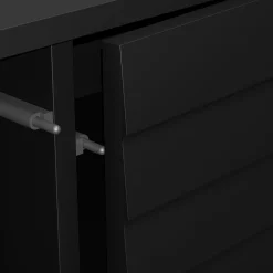 Garnero Arredamenti Credenze Moderne|Madie Moderne-Madia 120x81h cm 3 cassetti moderna nero Wild Nero Opaco