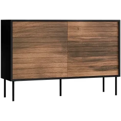 Garnero Arredamenti Credenze Moderne|Madie Moderne-Madia 120x81h cm 3 cassetti moderna noce nero Wild Noce - Nero opaco