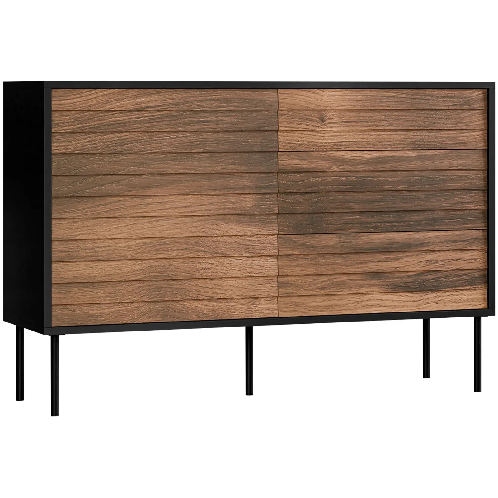 Garnero Arredamenti Credenze Moderne|Madie Moderne-Madia 120x81h cm 3 cassetti moderna noce nero Wild Noce - Nero opaco