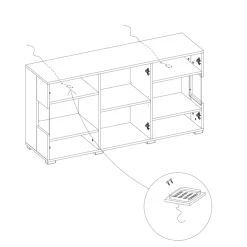 Garnero Arredamenti Credenze Moderne|Madie Moderne-Madia 120x62h cm con vetrinetta moderna nero rovere Fusion Nero Opaco