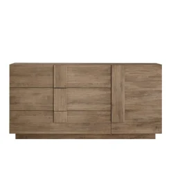 Garnero Arredamenti Credenze Moderne|Madie Moderne-Madia 182x90h cm moderna 1 anta 3 cassetti rovere Alvarez
