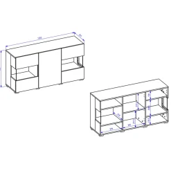Garnero Arredamenti Credenze Moderne|Madie Moderne-Madia 120x62h cm moderna bianco rovere Fusion Bianco Opaco