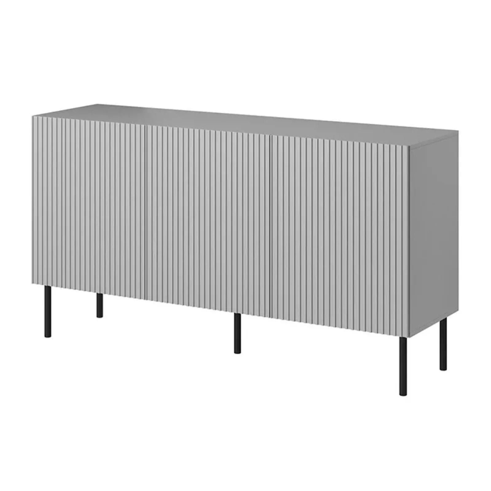 Garnero Arredamenti Credenze Moderne|Madie Moderne-Madia 150x81h cm moderna soggiorno grigio chiaro nero Cadice