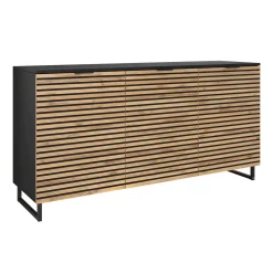 Garnero Arredamenti Credenze Moderne|Madie Moderne-Madia 150x76h cm rustica design cannettato rovere nero List