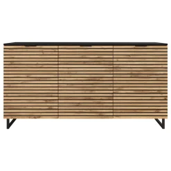 Garnero Arredamenti Credenze Moderne|Madie Moderne-Madia 150x76h cm rustica design cannettato rovere nero List