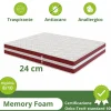 Garnero Arredamenti Materassi In Schiuma|Materassi In Schiuma-Materasso alla francese 140x200cm doppio strato memory antiacaro H. 24cm Superior Memory