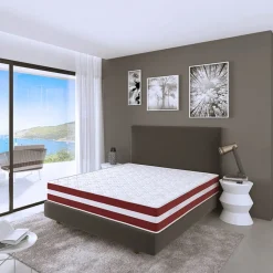 Garnero Arredamenti Materassi In Schiuma|Materassi In Schiuma-Materasso alla francese 140x200cm doppio strato memory antiacaro H. 24cm Superior Memory