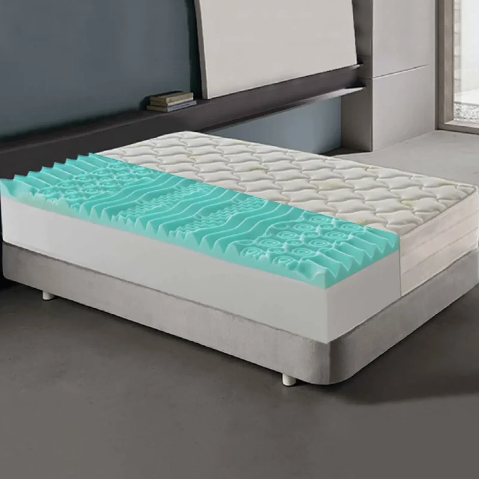 Garnero Arredamenti Materassi In Memory|Materassi In Memory-Materasso 140x200cm alla francese memory schiumato 2 strati Imperial