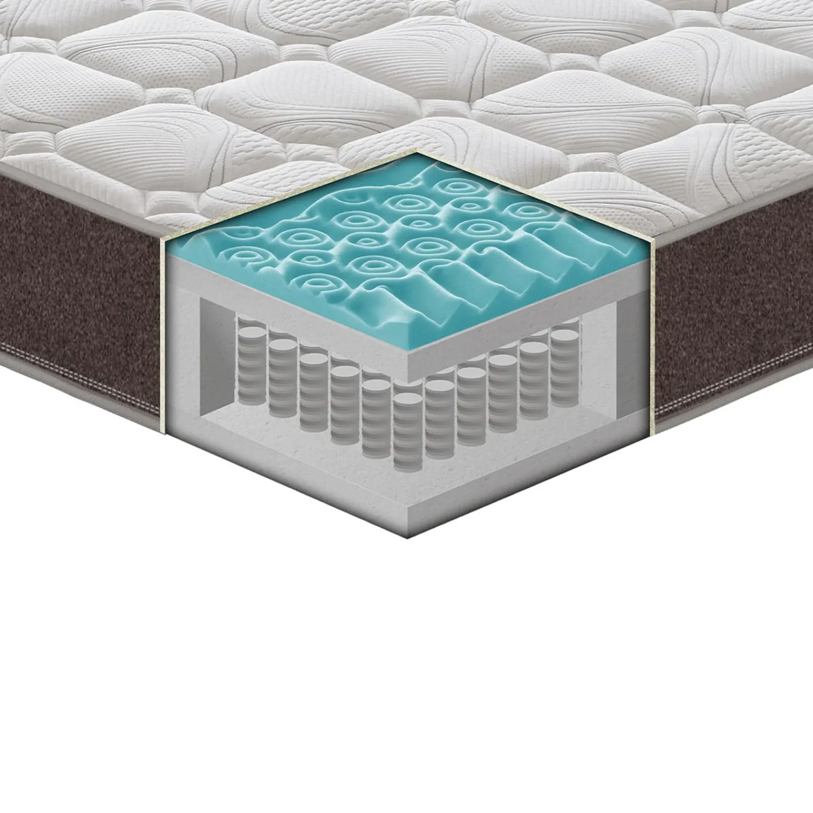 Garnero Arredamenti Materassi A Molle|Materassi A Molle-Materasso 80x200cm singolo memory traspirabile imbottito Perla