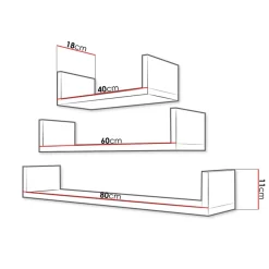 Garnero Arredamenti Mensole E Pensili-Mensola 80x48h cm 3 ripiani pensile da parete Cristina Rovere