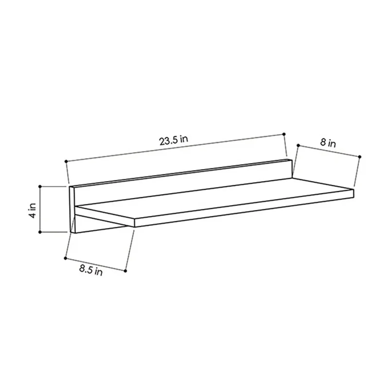 Garnero Arredamenti Mensole E Pensili-Mensola 60x22h cm a muro moderna rovere scuro Frisa