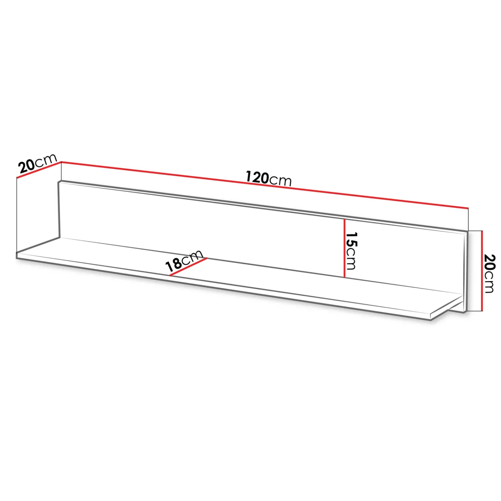Garnero Arredamenti Mensole E Pensili-Mensola 120x20h cm beige Ziggy