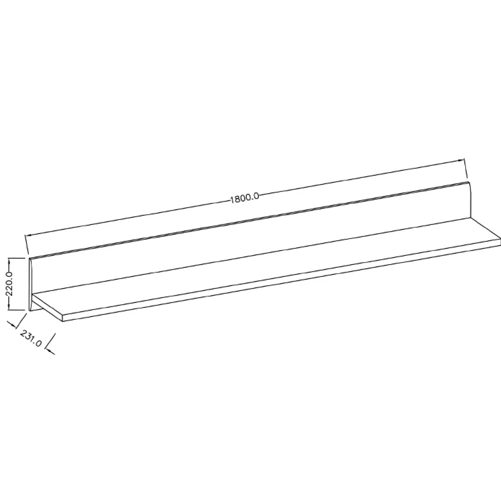Garnero Arredamenti Mensole E Pensili-Mensola 180x22h cm da parete bianco opaco e lucido Maiorca Bianco Lucido