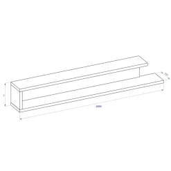 Garnero Arredamenti Mensole E Pensili-Mensola 180x28h cm da parete moderna bianco lucido rovere Aria