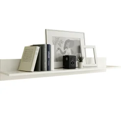 Garnero Arredamenti Mensole E Pensili-Mensola 138x17h cm da parete moderna soggiorno bianco lucido Candor