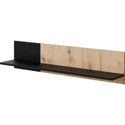 Garnero Arredamenti Mensole E Pensili-Mensola 110x25h cm da parete rovere nero Duble