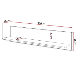 Garnero Arredamenti Mensole E Pensili-Mensola 110x25h cm da parete rovere nero Duble