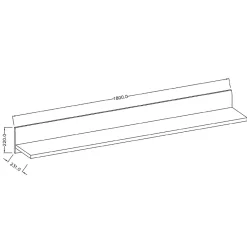 Garnero Arredamenti Mensole E Pensili-Mensola 180x22h cm da parete soggiorno moderna Maiorca Rovere