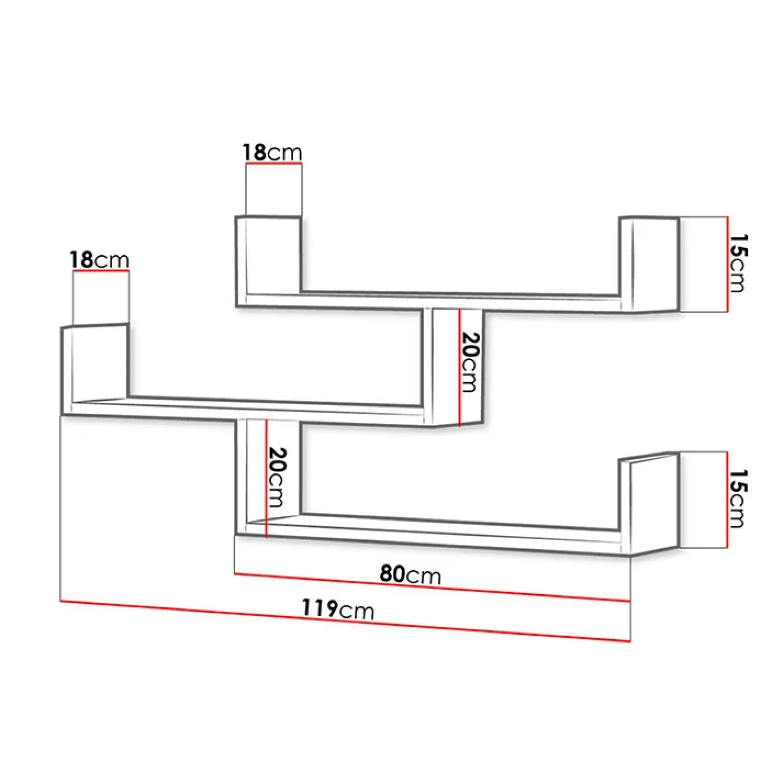 Garnero Arredamenti Mensole E Pensili-Mensola 119x55h cm pensile a muro 3 ripiani effetto marmo Concetta Grigio