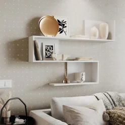 Garnero Arredamenti Mensole E Pensili-Mensola 110x80h cm pensile a muro design moderno bianco Carlina