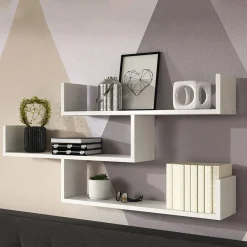 Garnero Arredamenti Mensole E Pensili|Mensole E Pensili-Mensola 119x55h cm pensile a muro 3 ripiani bianco Concetta Bianco Opaco