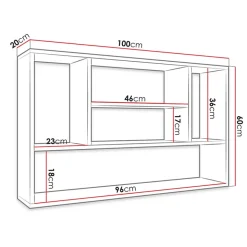 Garnero Arredamenti Mensole E Pensili|Librerie-Mensola 100x60h cm pensile a muro design moderno bianco Leira