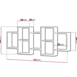 Garnero Arredamenti Mensole E Pensili|Librerie-Mensola 161x65h cm pensile da parete design moderno bianco Emanuela Bianco Opaco