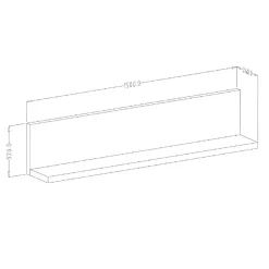 Garnero Arredamenti Mensole E Pensili|Mensole E Pensili-Mensola 150x32h cm per parete attrezzata bianco cemento Megan Gihome® Cemento - Bianco opaco