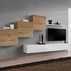 Garnero Arredamenti Mensole E Pensili-Mensola 120x2h cm soggiorno bianca Geo