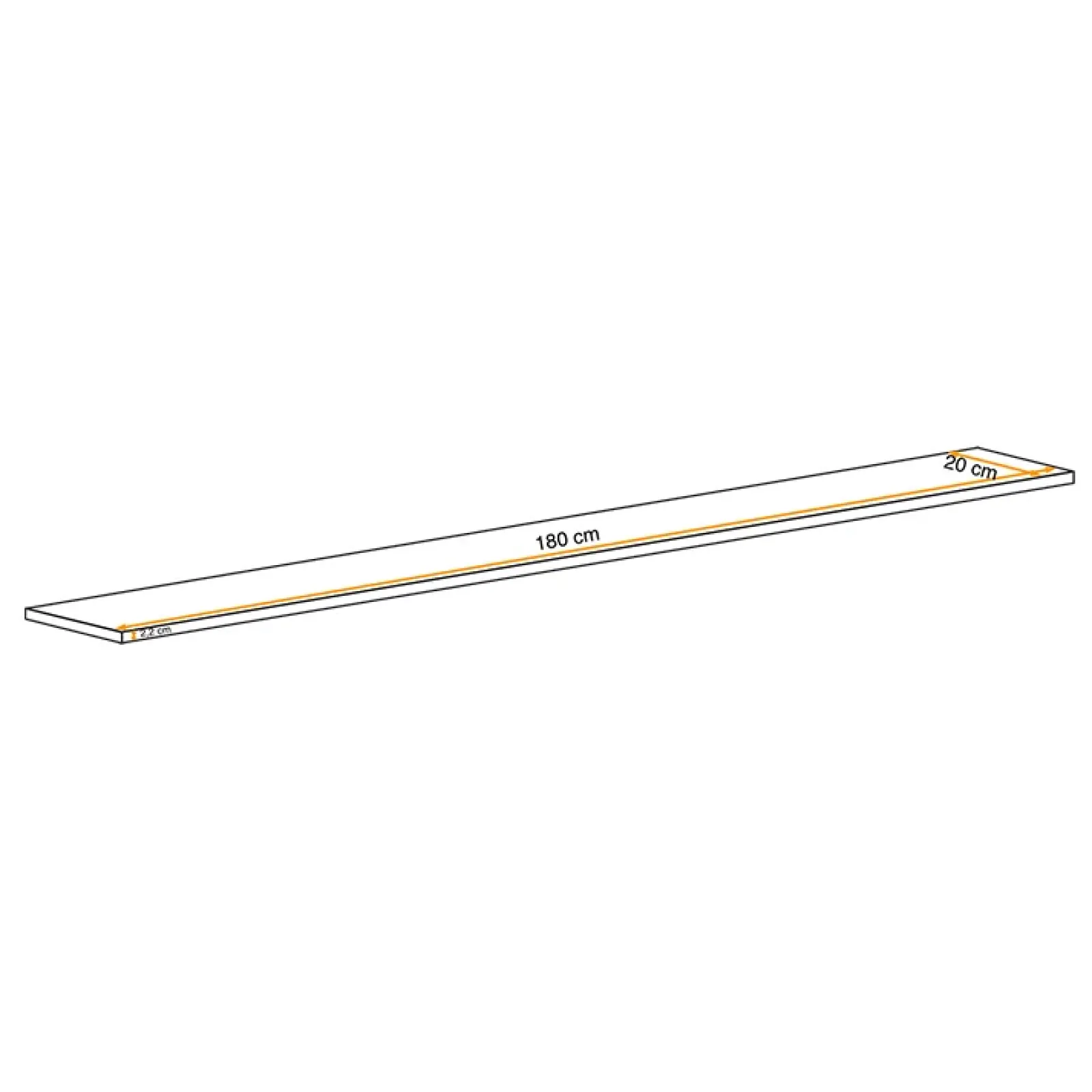 Garnero Arredamenti Mensole E Pensili-Mensola 180x2h cm soggiorno bianca Geo