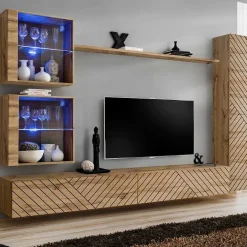 Garnero Arredamenti Mensole E Pensili-Mensola 180x2h cm soggiorno bianca Geo