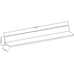 Garnero Arredamenti Mensole E Pensili-Mensola 160x22h cm soggiorno moderna bianco opaco e lucido Maiorca Bianco Lucido