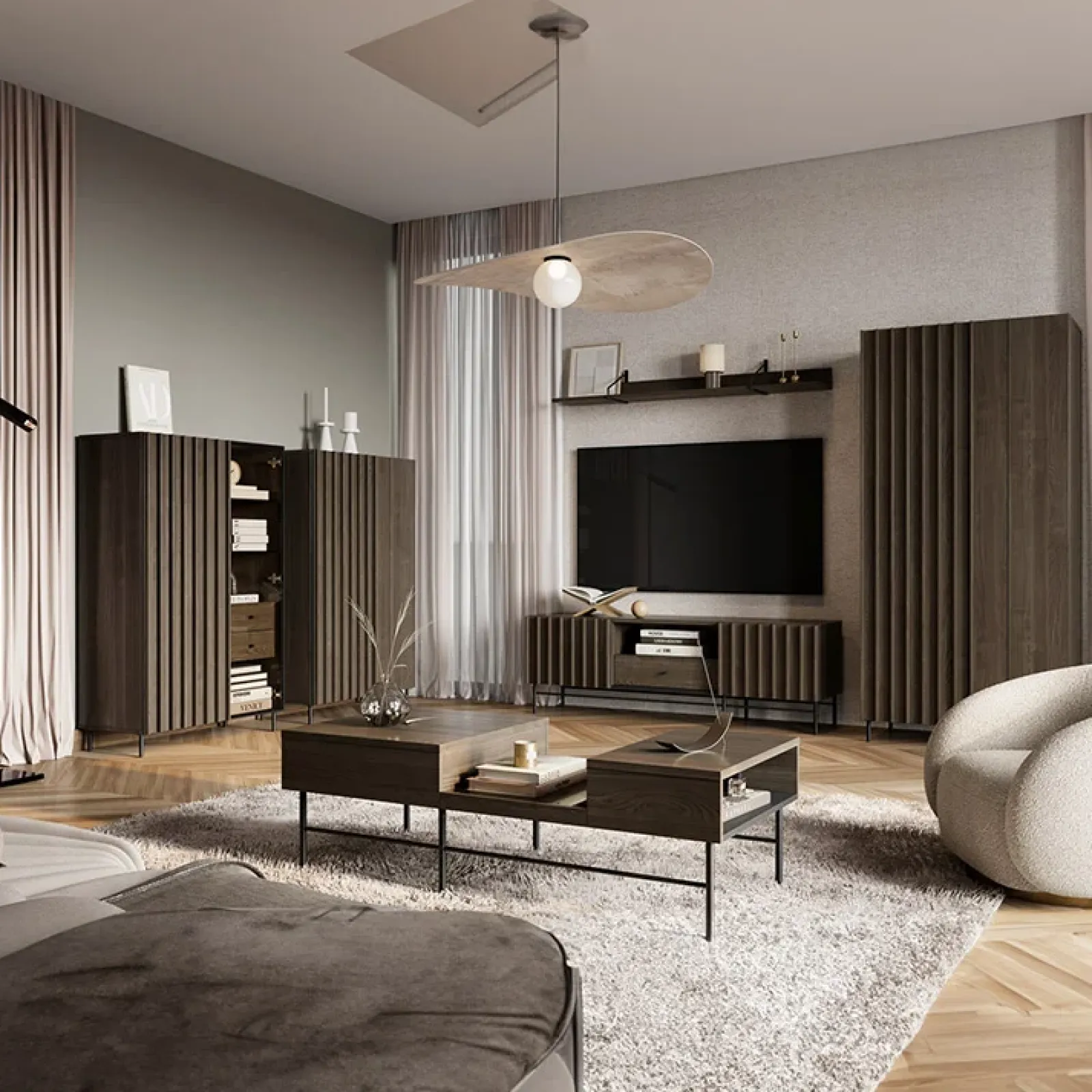 Garnero Arredamenti Mensole E Pensili-Mensola 155x19h cm wengè Blackwood