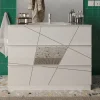 Garnero Arredamenti Mobili Bagno A Terra-Mobile bagno a terra 100cm con lavabo 3 cassetti bianco lucido specchi Olimpo