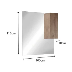 Garnero Arredamenti Mobili Bagno A Terra-Mobile bagno a terra 100cm con lavabo e specchio rovere Alvarez