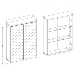 Garnero Arredamenti Mobili Bagno A Terra-Mobile bagno a terra 61cm con specchio e colonne bianco lucido rovere Crystal