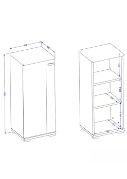 Garnero Arredamenti Mobili Bagno A Terra-Mobile bagno a terra 61cm con specchio e colonne bianco lucido rovere Crystal